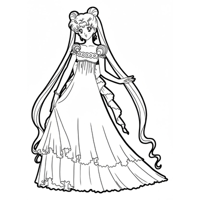 Crystal Sailor Moon Coloring Pages – Sparkling Sailor Moon Princess Artwork