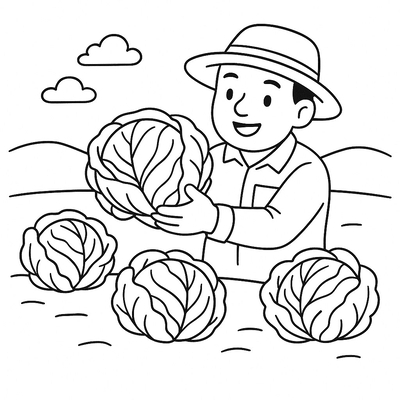 Cute Cabbage Coloring Pages for Kids 2026