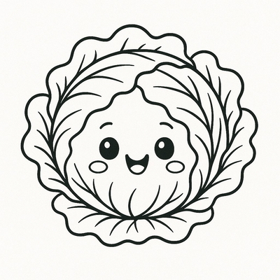 Cute Cabbage Coloring Pages for Kids 2026