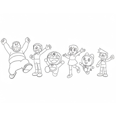 Doraemon and Nobita Coloring Pages 2026 – Cute Sheets for Kids Learning to Color