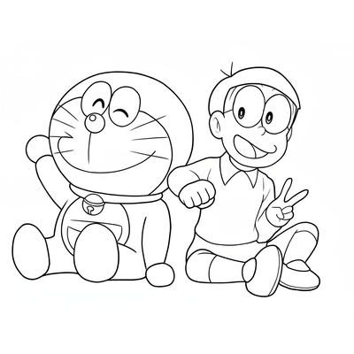 Doraemon and Nobita Coloring Pages 2026 – Cute Sheets for Kids Learning to Color