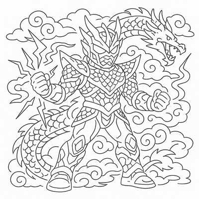 Electric Dragon Superhero Coloring Pages for Kids – Creative Fun 2026
