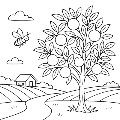 Orange Tree Coloring Pages for Kids to Spark Creativity and Learning 2026