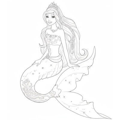 Sparkling Barbie Mermaid Coloring Pages Collection 2026
