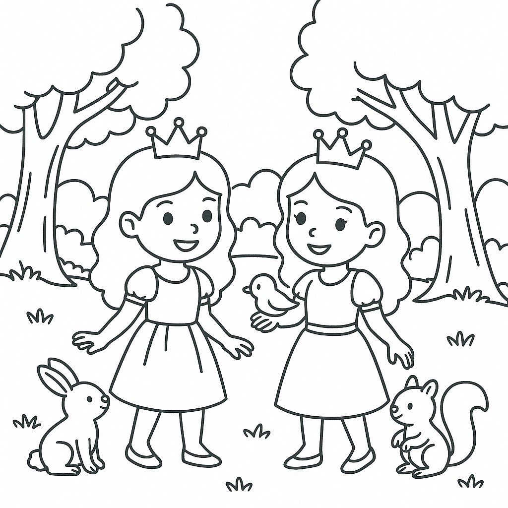 Twin Princesses in the Forest