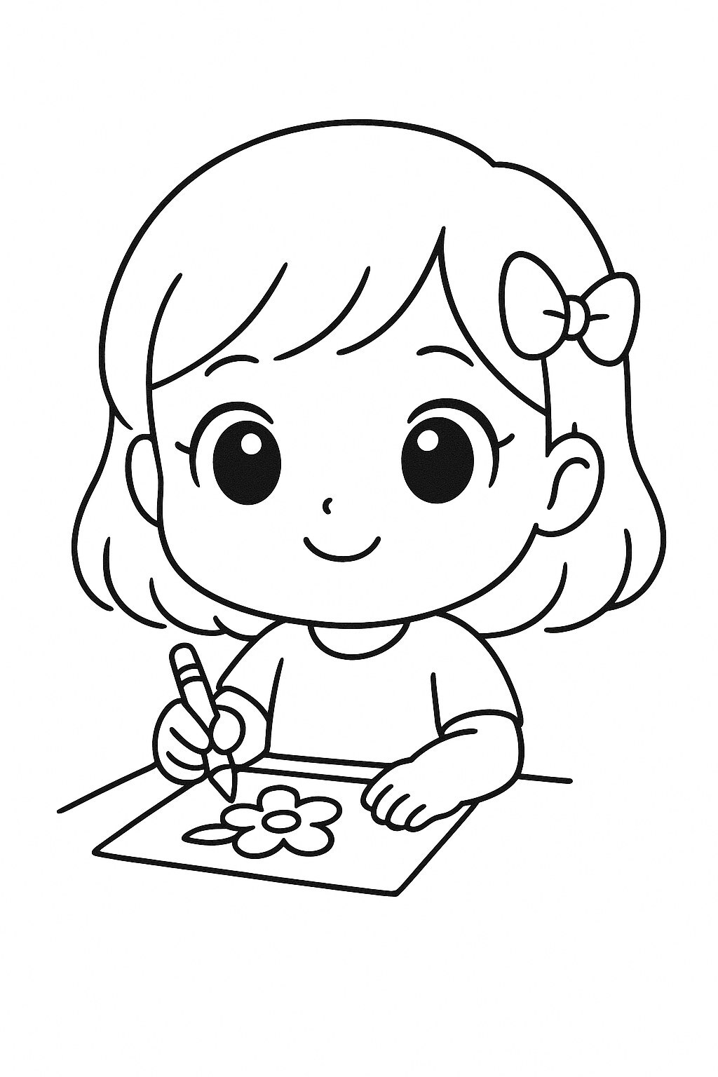 Bé Bún Coloring in Chibi Style