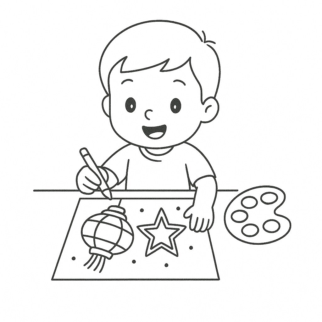 Bé Bún Coloring Festival Scenes