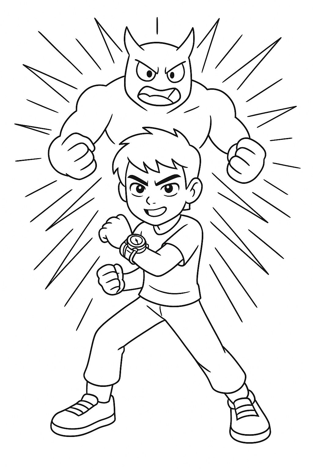 Ben 10 Transforming into a Hero