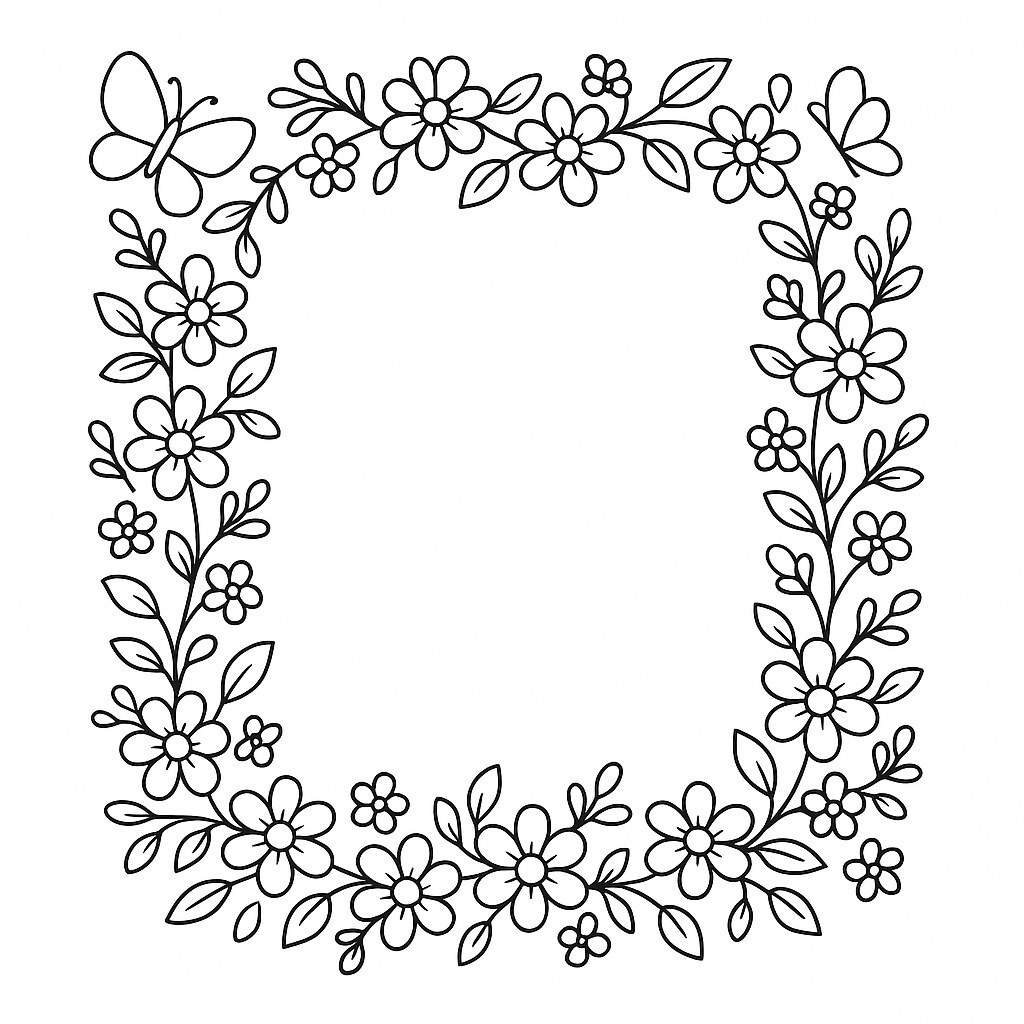 Cute Floral Frame Style