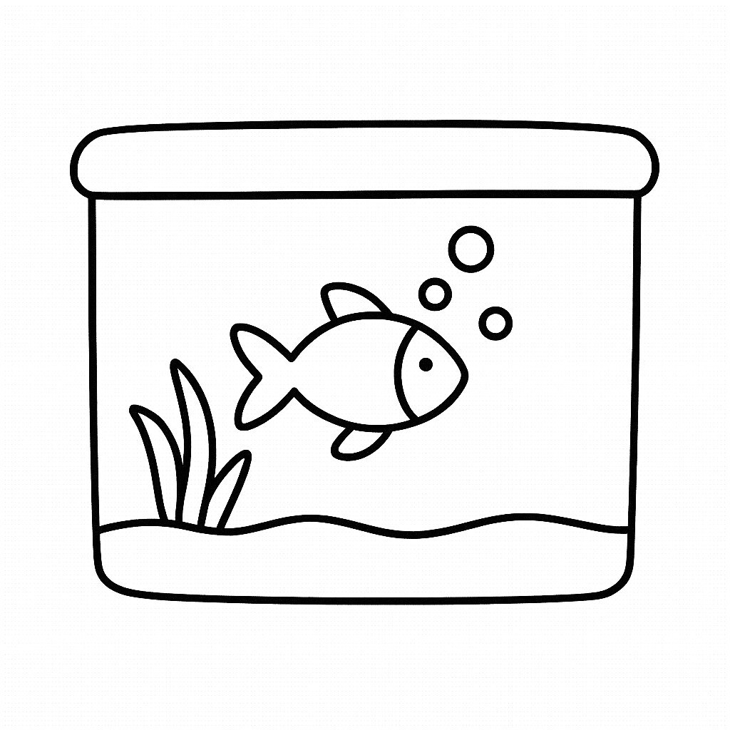 Simple Hand-Drawn Fish Tank