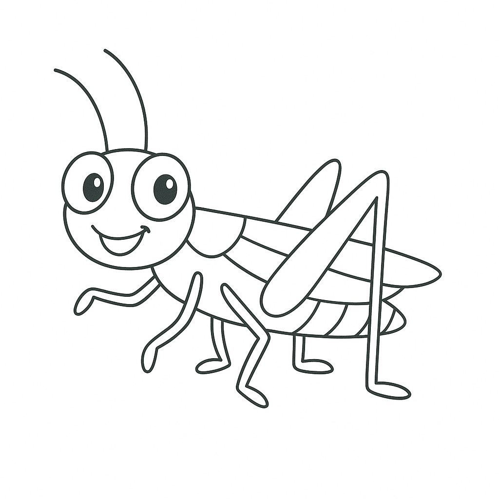 Cute Cartoon Grasshopper