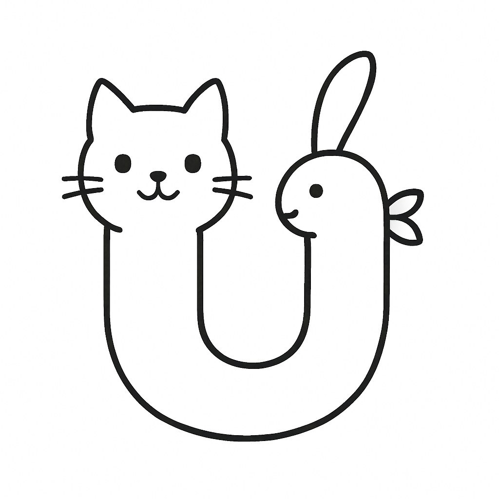 Cute Animal-Themed Letter Ư