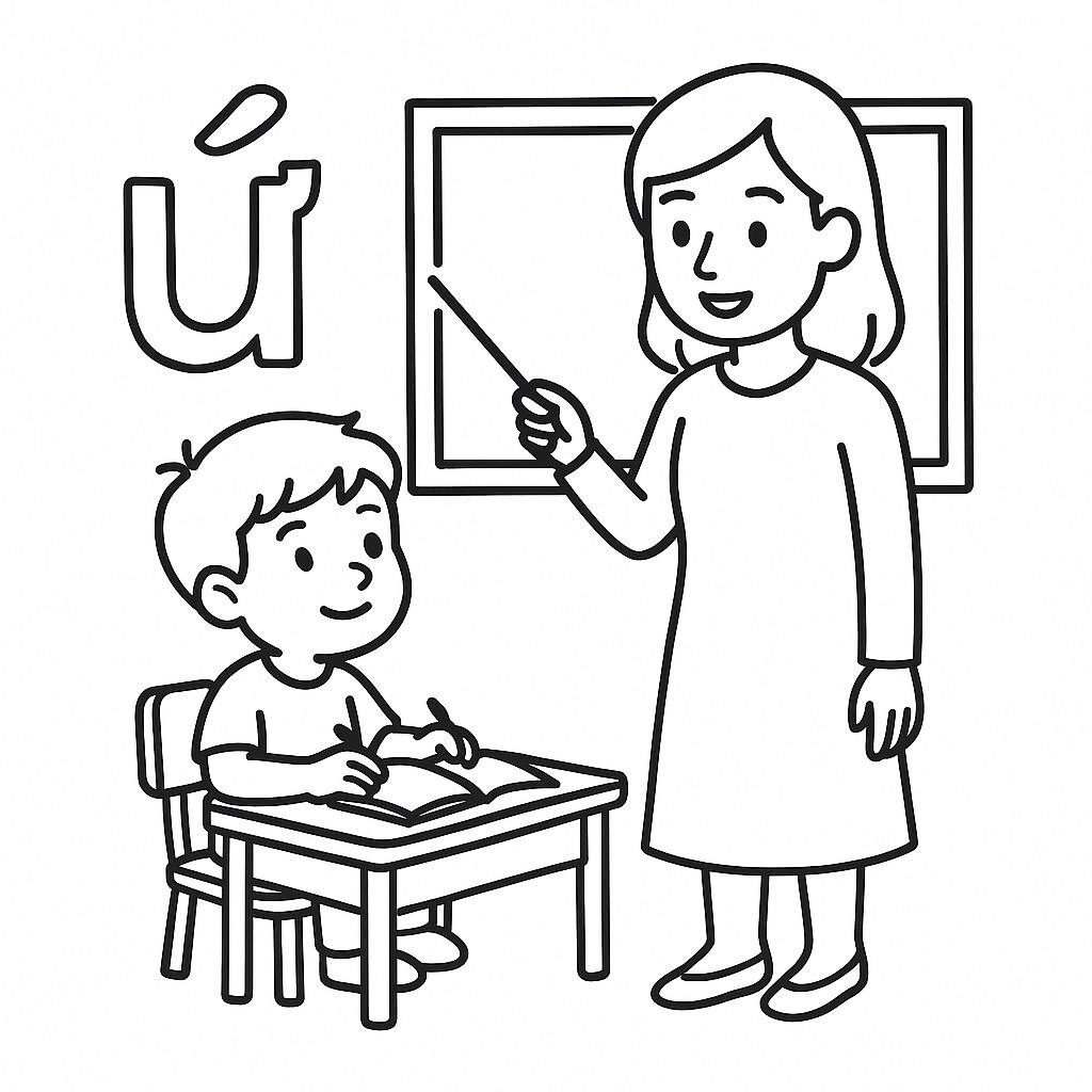 Letter Ư with Classroom Illustration