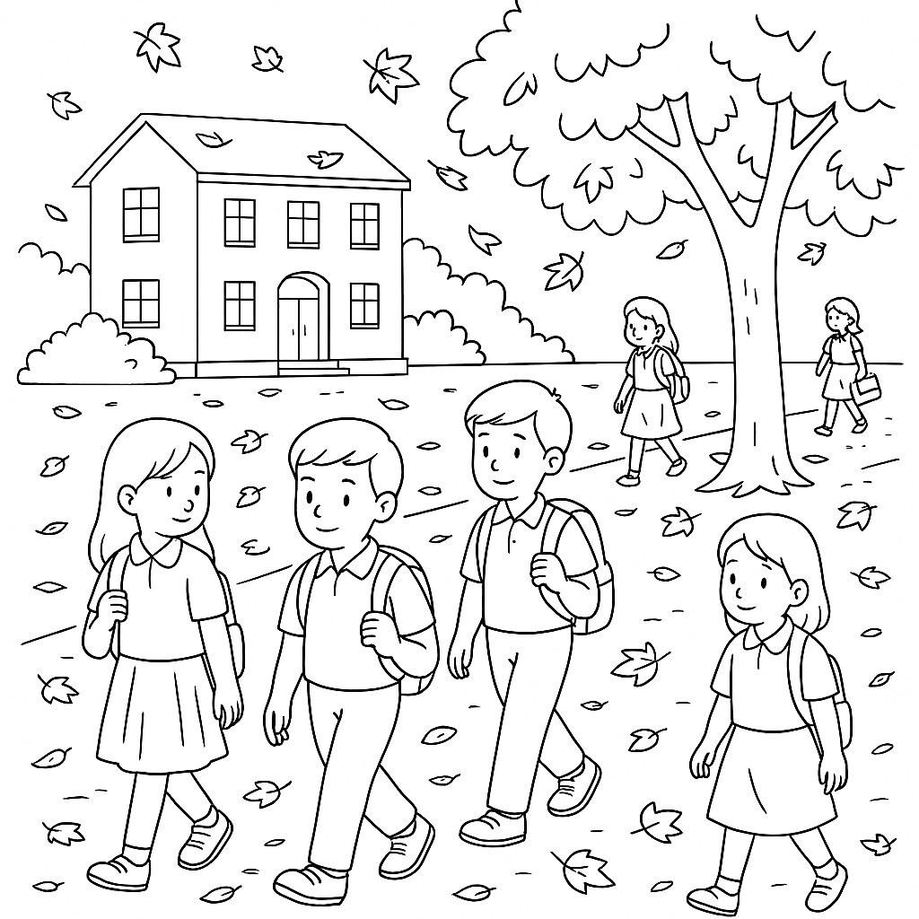 Schoolyard in Autumn