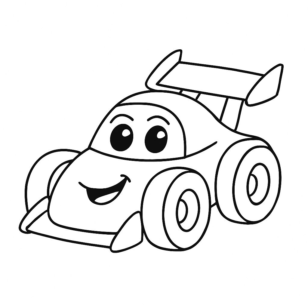 Cute Cartoon Racing Car