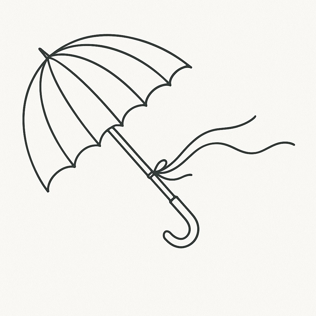 The Umbrella Flying in the Wind