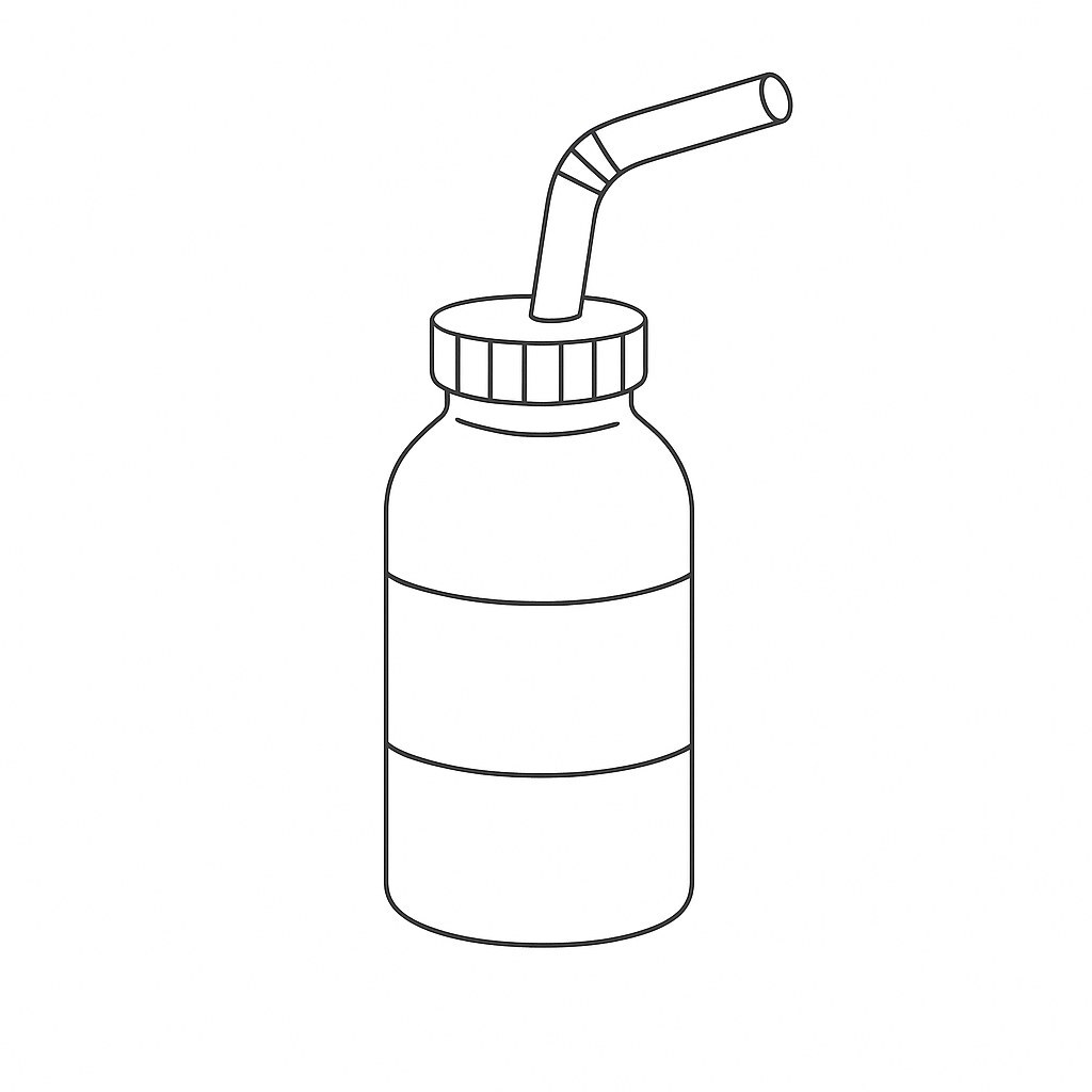 Water Bottle with Straw