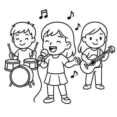 Coloring Pages of Kids as Singers – Creative and Fun Learning for Children 2026