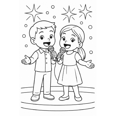 Coloring Pages of Kids as Singers – Creative and Fun Learning for Children 2026