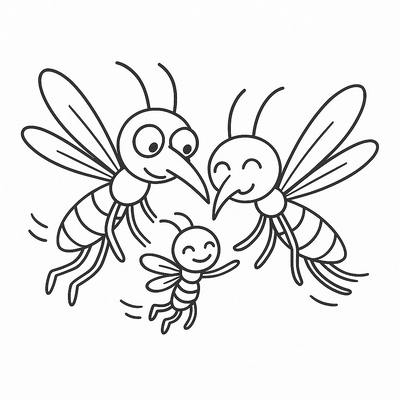 Cute Mosquito Coloring Pages for Kids 2026 – Free PDF