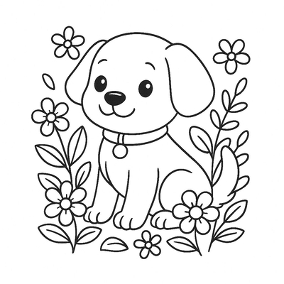 Cute Puppy Coloring Pages for Kids 2026