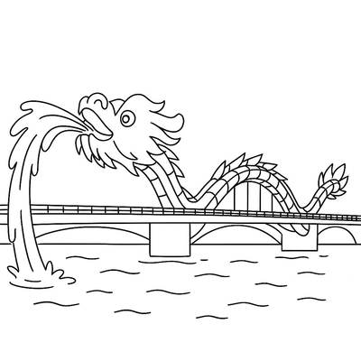 Dragon Bridge (Da Nang) Coloring Pages for Kids to Inspire Creativity 2026