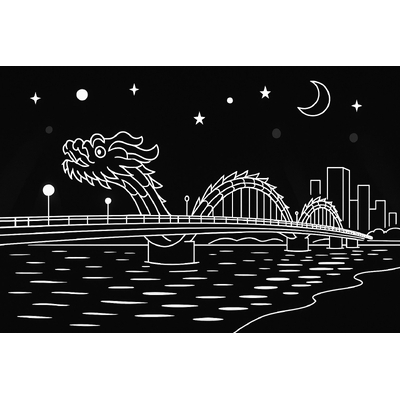 Dragon Bridge (Da Nang) Coloring Pages for Kids to Inspire Creativity 2026