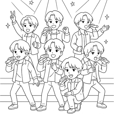 Printable BTS Coloring Pages for Kids – Most Beautiful 2026