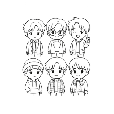 Printable BTS Coloring Pages for Kids – Most Beautiful 2026