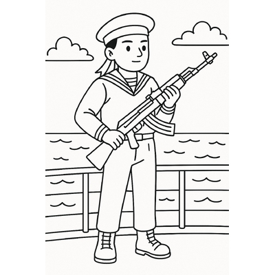 Soldier With a Rifle Coloring Pages for Kids 2026
