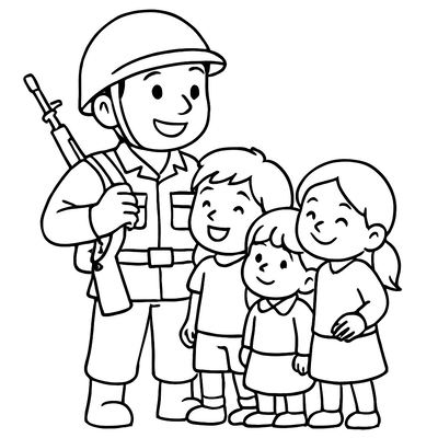 Soldier With a Rifle Coloring Pages for Kids 2026