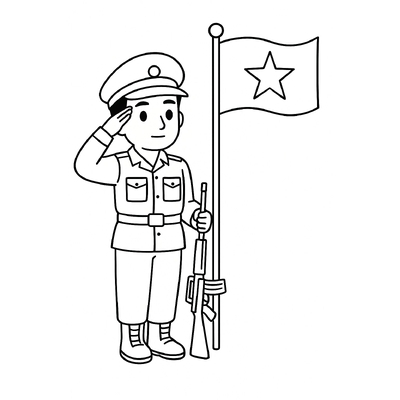 Soldier With a Rifle Coloring Pages for Kids 2026