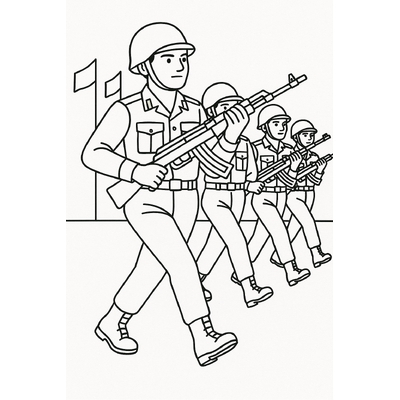 Soldier With a Rifle Coloring Pages for Kids 2026