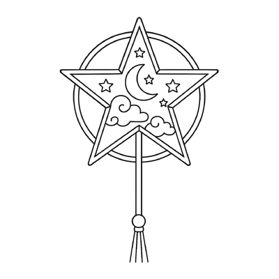 Star Lantern Coloring Pages for Kids 2026