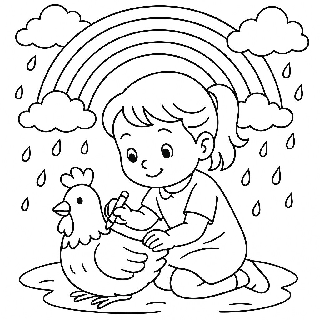Little Bun and the Chicken in the Rainbow Rain
