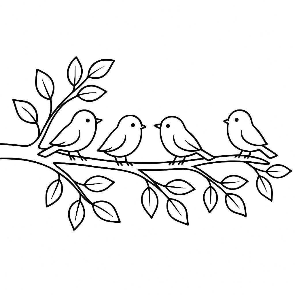 Tree Branch with Birds