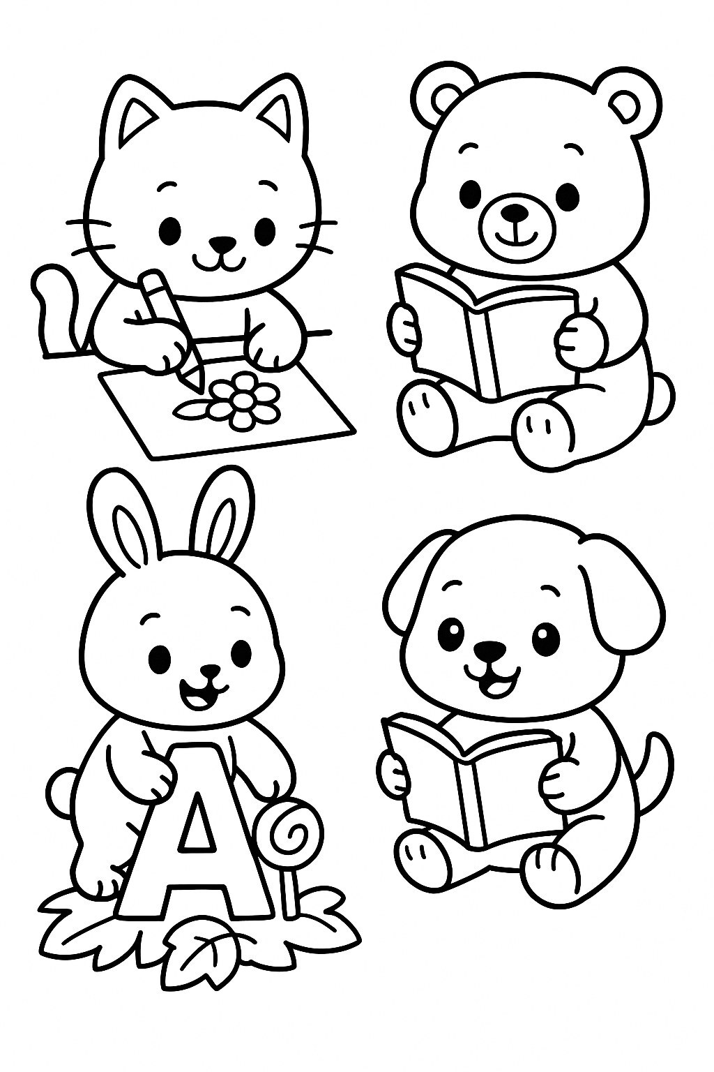 Cute Animal Coloring Practice Pages for Kids 2026