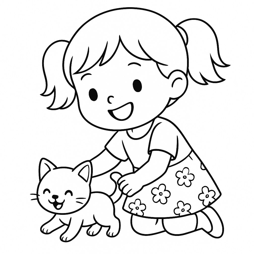 Girl and Her Pet