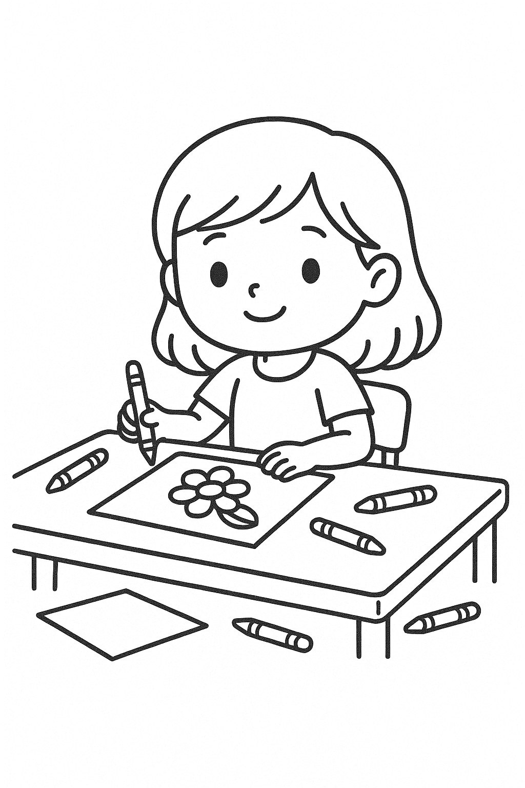 Girl Learning to Draw