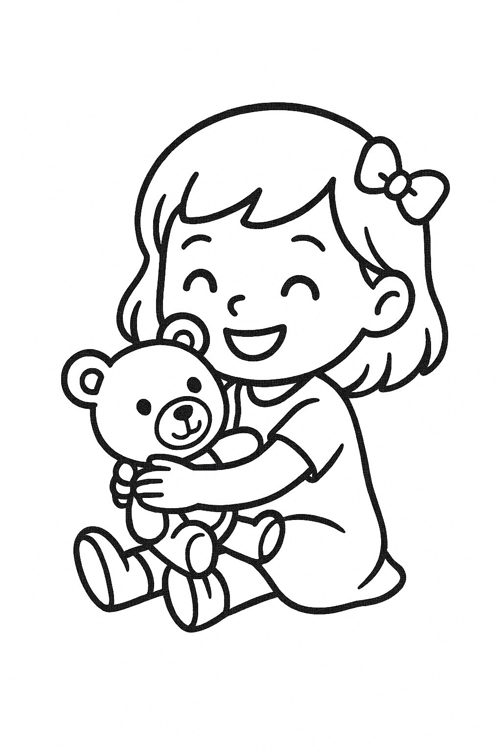Cute Girl with a Teddy Bear