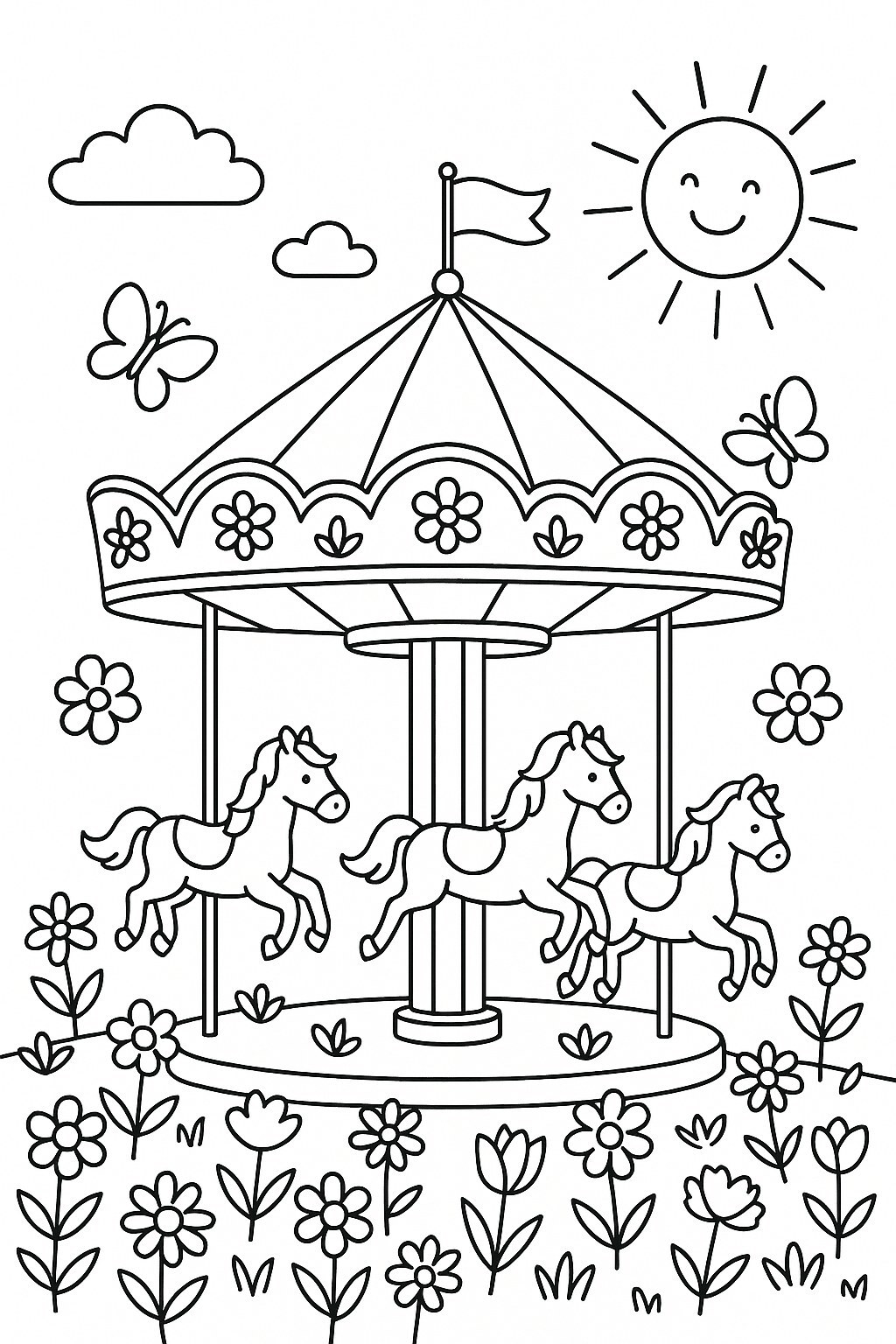 Cutest Carousel Coloring Pages for Kids 2026 – Download PDF