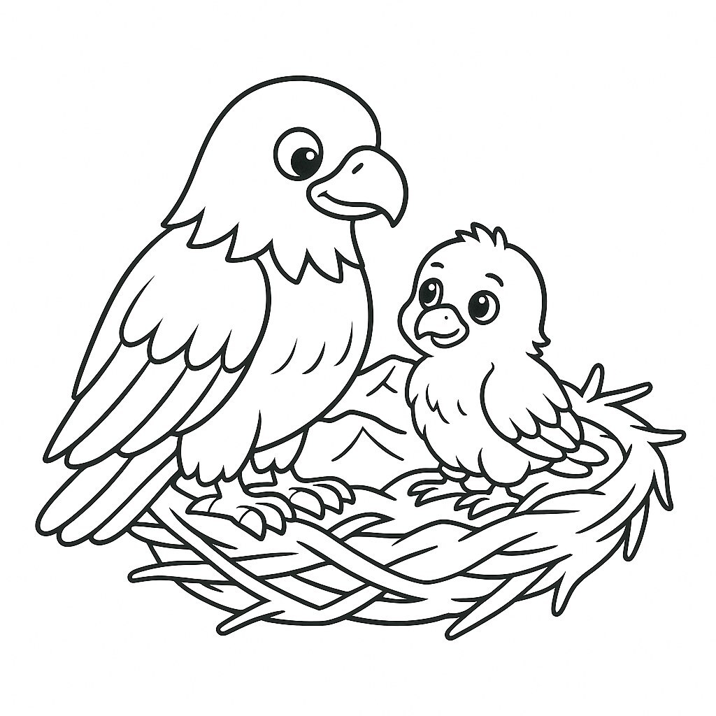Bald Eagle and Its Nest