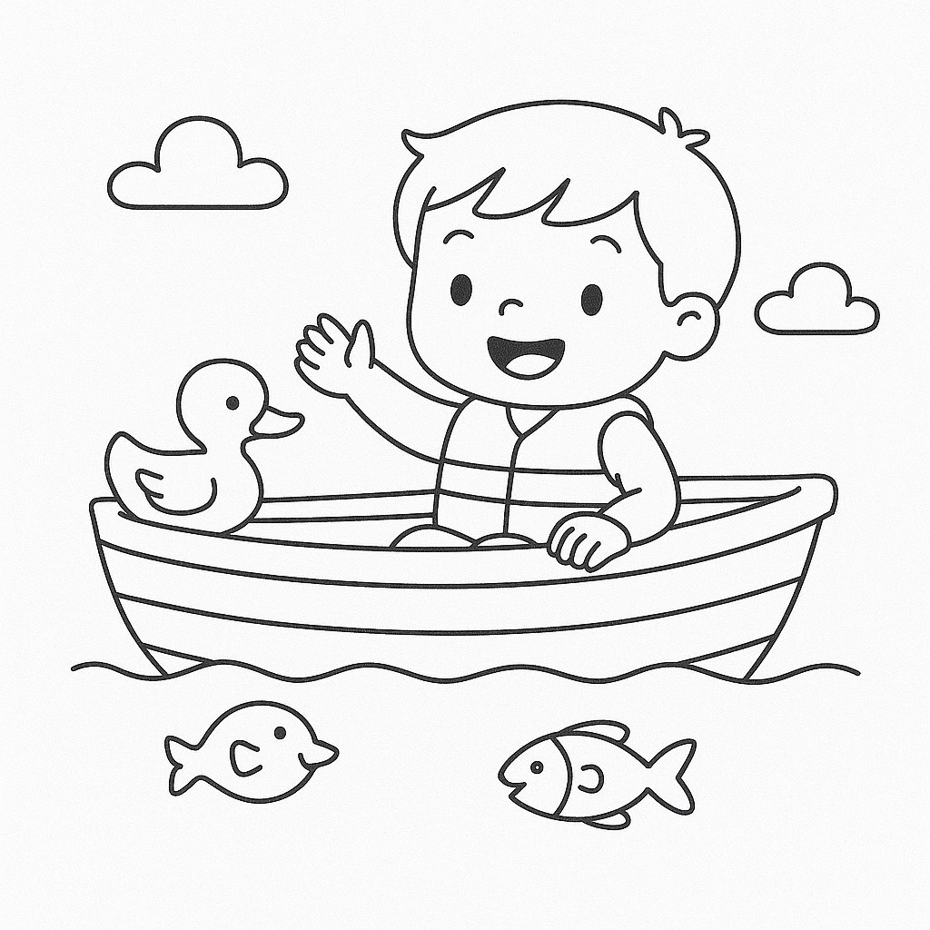 Children Playing in a Boat