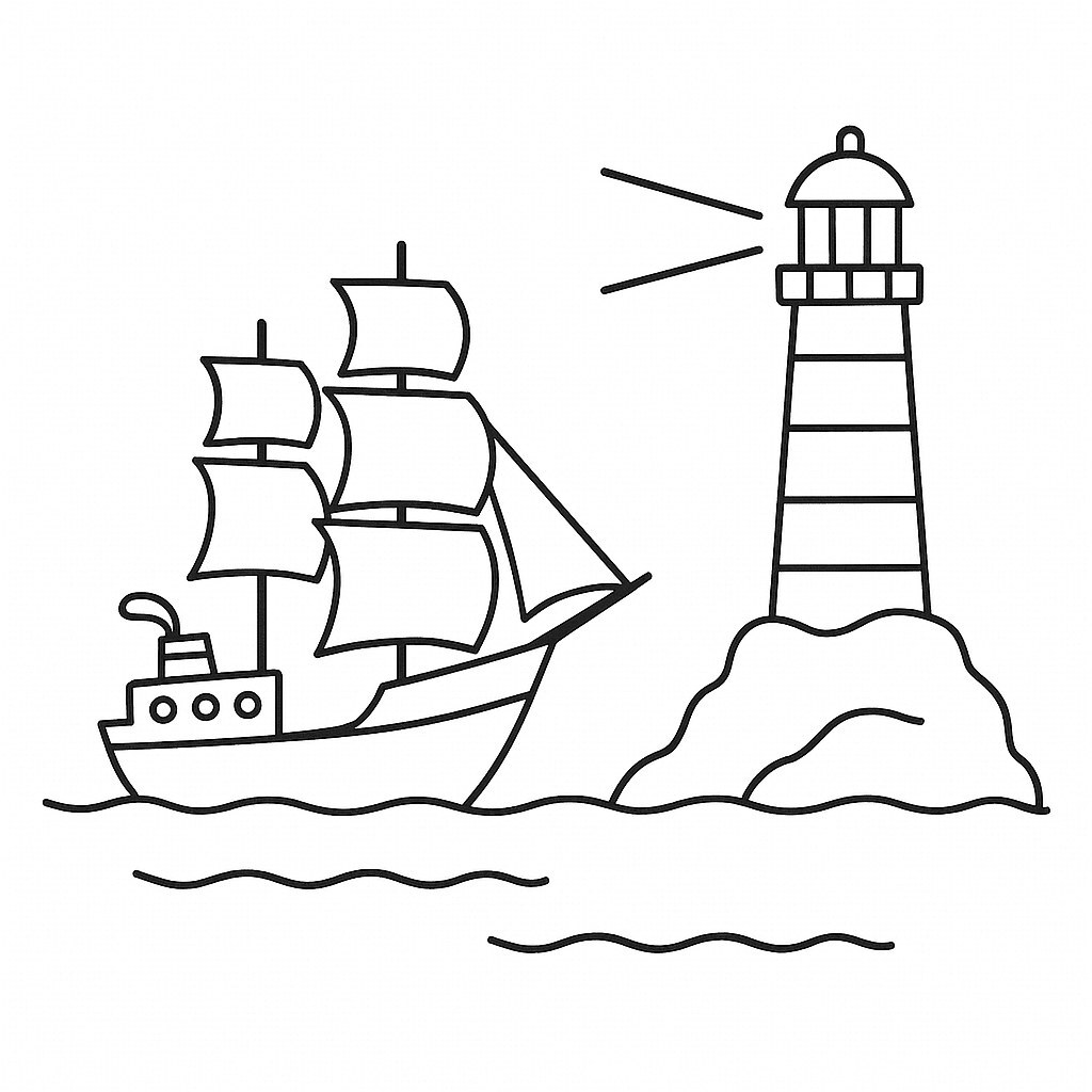 Ship and Lighthouse