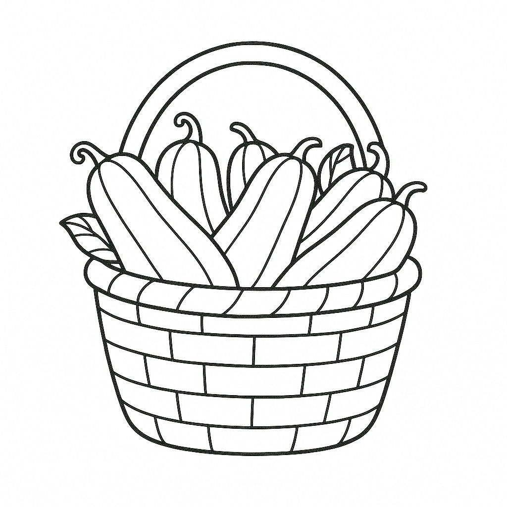 Basket of Green Pumpkins