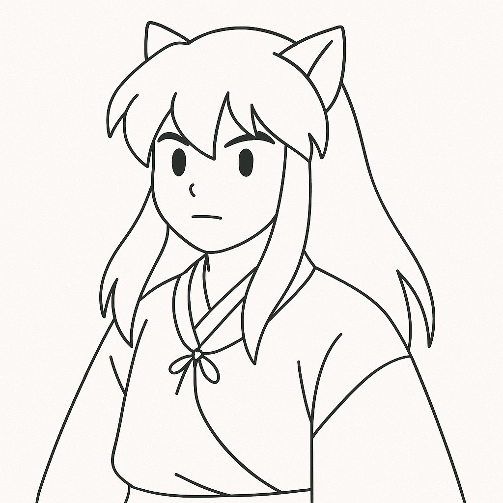 Inuyasha in Minimalist Style