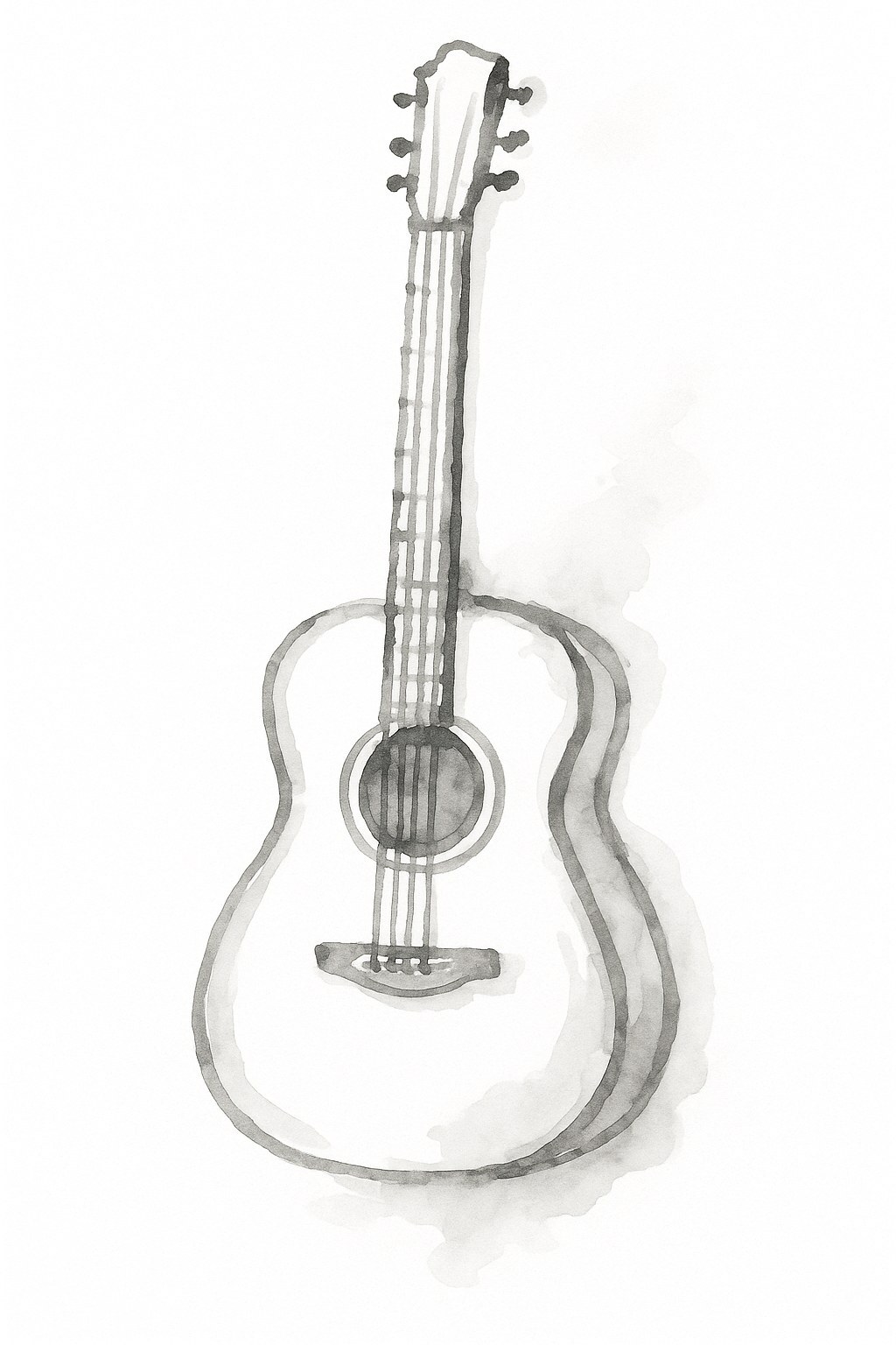 Watercolor Art Guitar