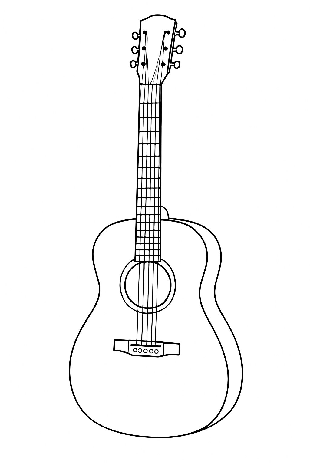 Classic Brown Wooden Guitar