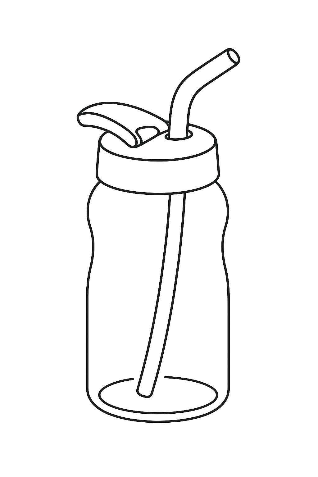 Water Bottle with Straw