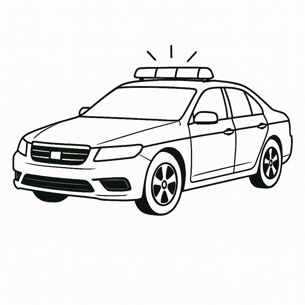 White 4-Seat Car Coloring Pages for Kids 2026